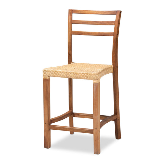 bali & pari - Arthur Counter Stool in Natural Brown/Walnut Brown - Arthur-Teak-CS view 1