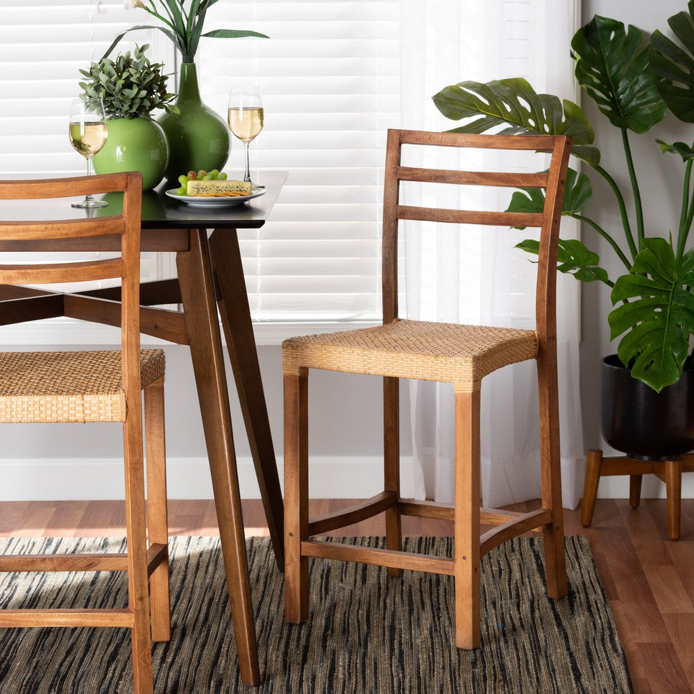 bali & pari - Arthur Counter Stool in Natural Brown/Walnut Brown - Arthur-Teak-CS view 8