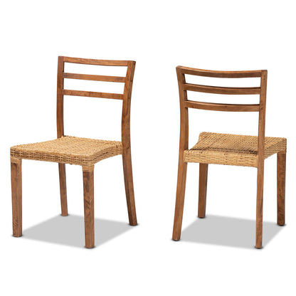 bali & pari - Arthur Set of 2 Dining Chairs in Natural Brown/Walnut Brown - Arthur-Teak-DC view 1