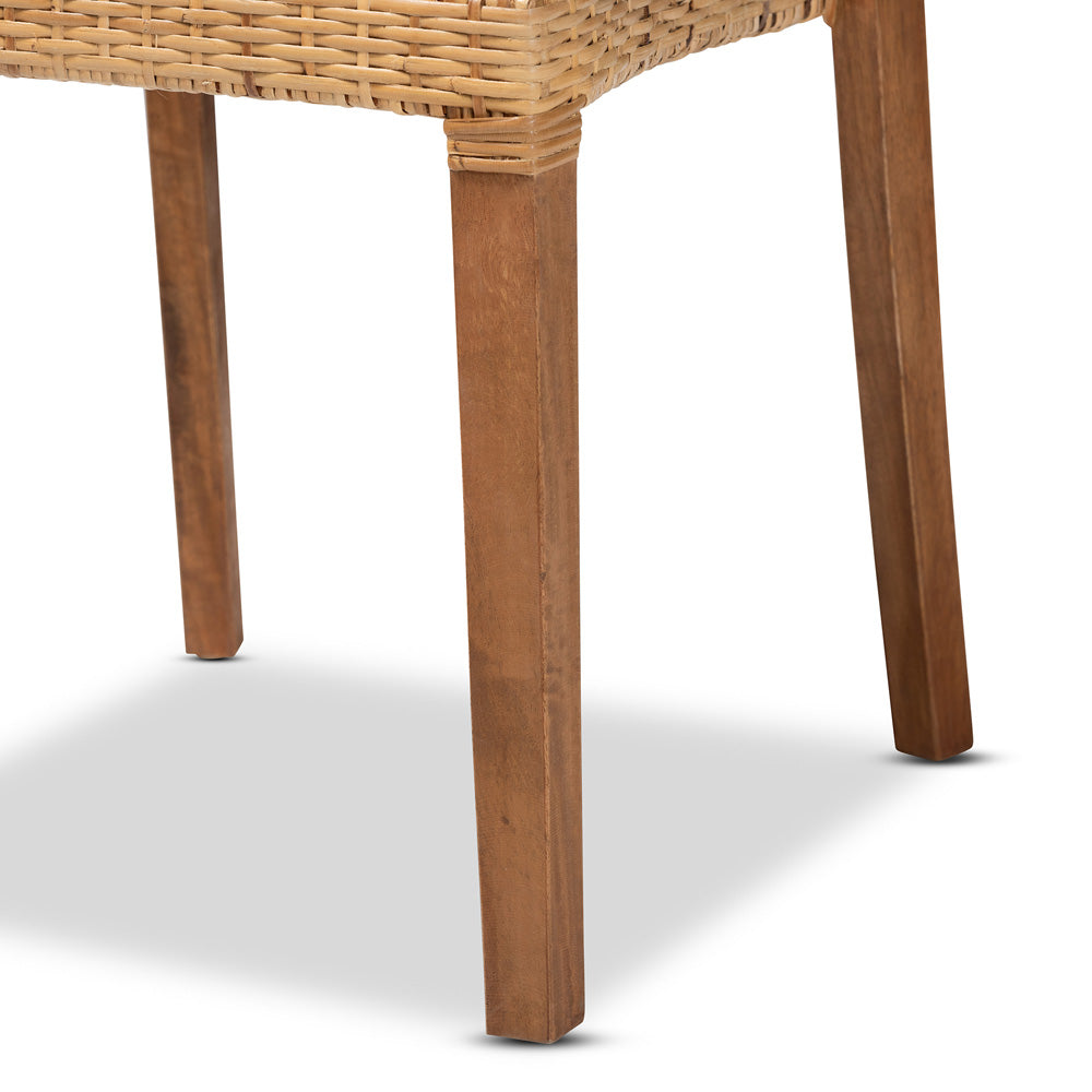 bali & pari - Arthur Set of 2 Dining Chairs in Natural Brown/Walnut Brown - Arthur-Teak-DC view 5