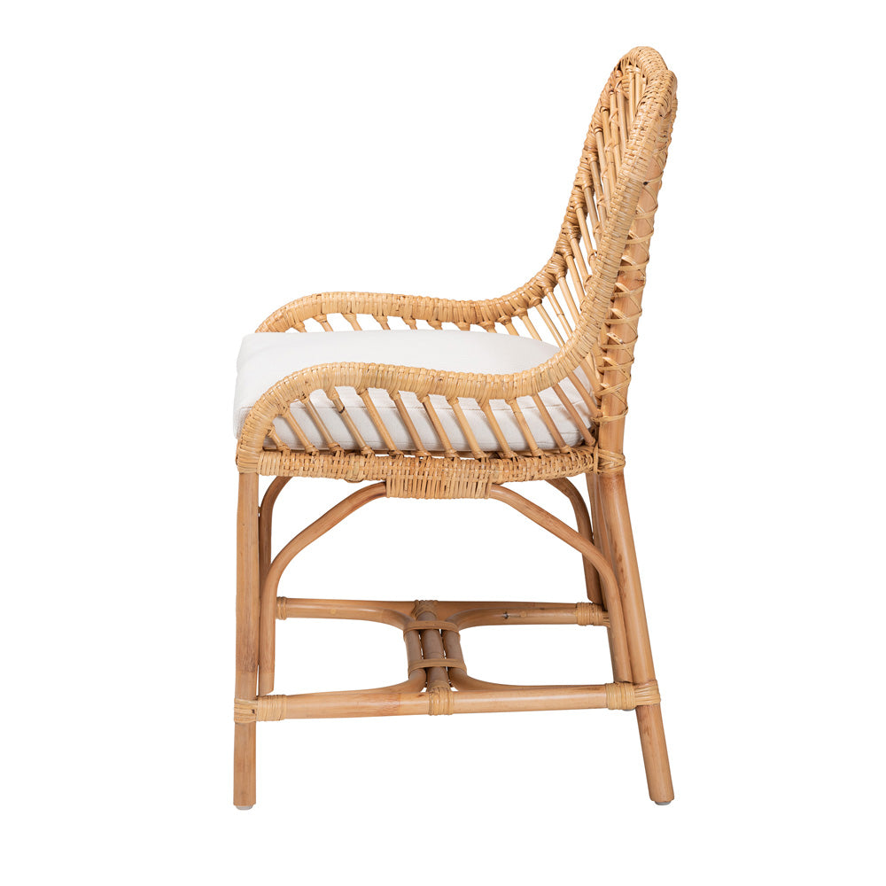 bali & pari - Arween Dining Chair in White/Natural Brown - Arween-Rattan-DC view 3