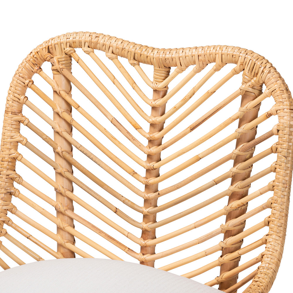 bali & pari - Arween Dining Chair in White/Natural Brown - Arween-Rattan-DC view 5