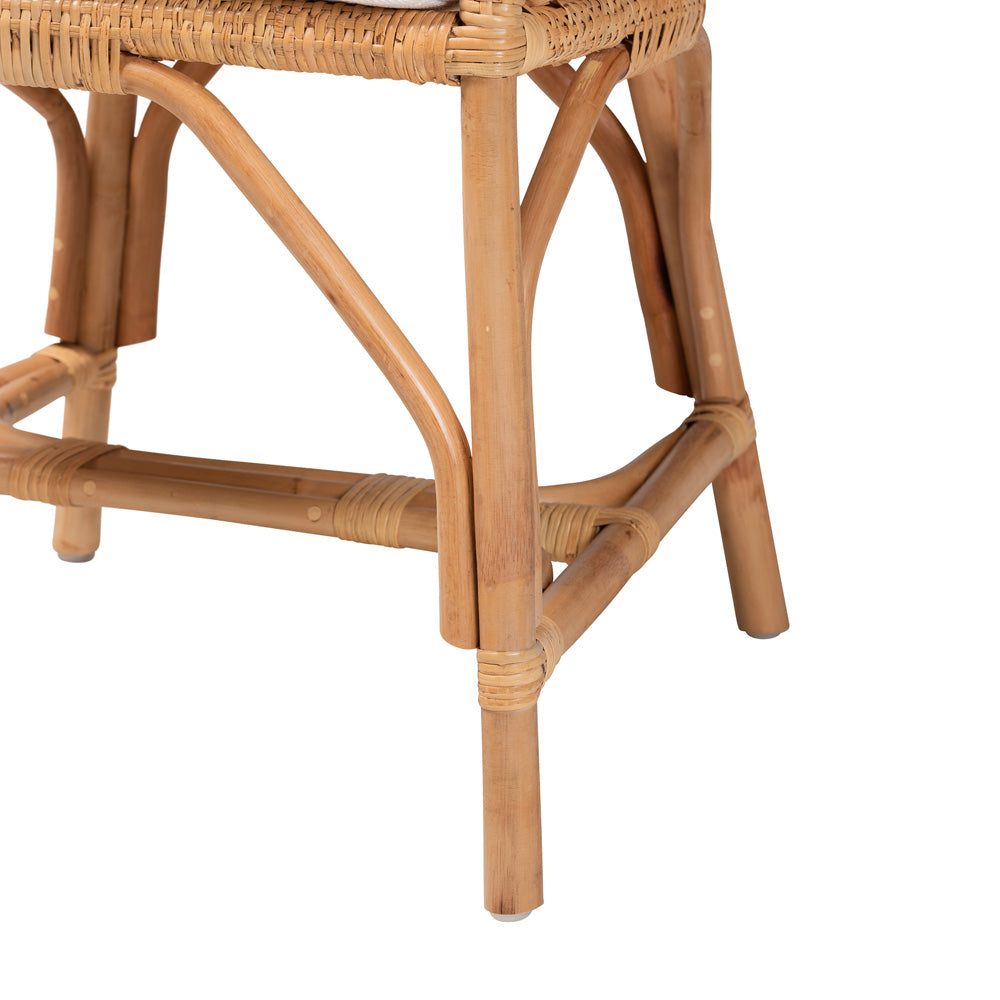 bali & pari - Arween Dining Chair in White/Natural Brown - Arween-Rattan-DC view 6