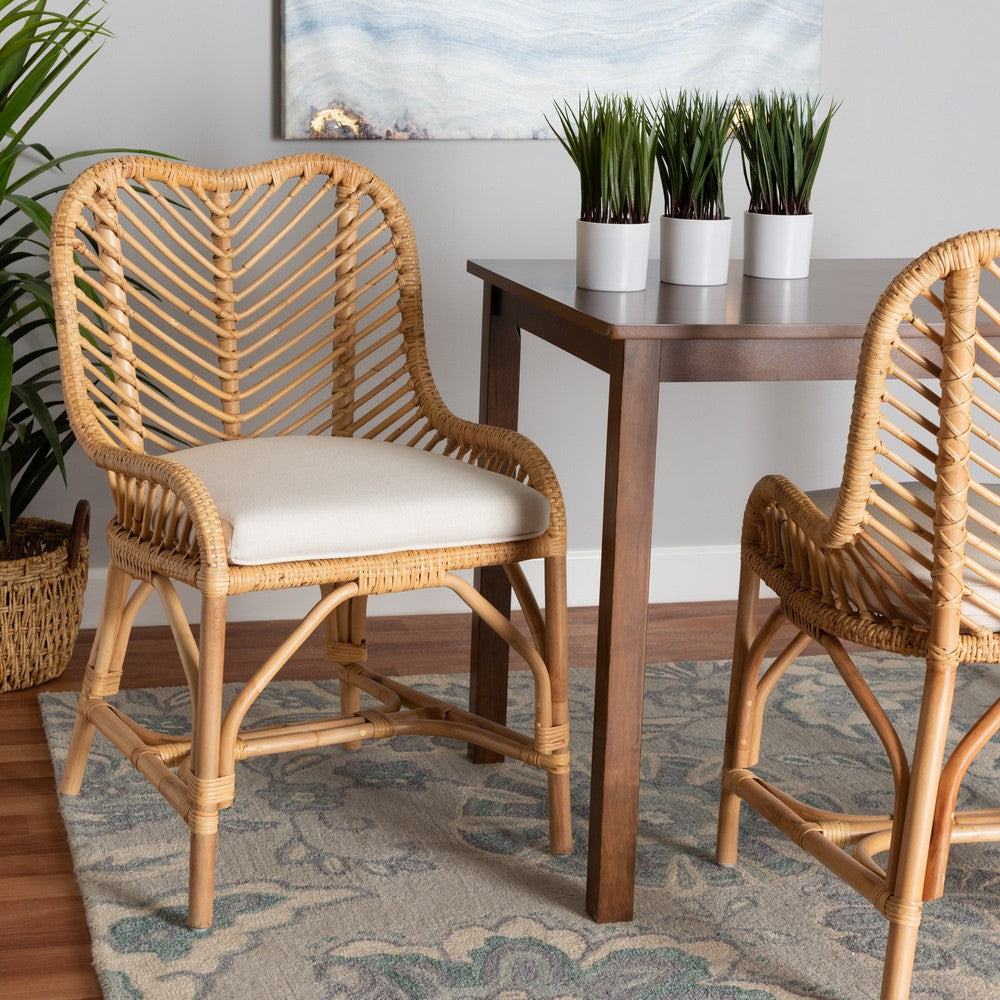 bali & pari - Arween Dining Chair in White/Natural Brown - Arween-Rattan-DC view 8
