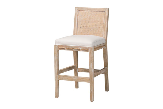 bali & pari  - Ashford Counter Stool - MD-39961-Ashford-White Wash-Wood-Cushion-CS view 1