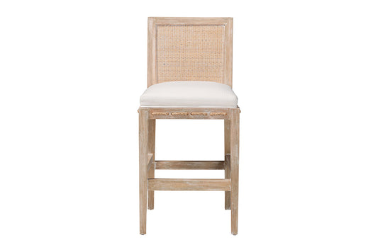 bali & pari  - Ashford Counter Stool - MD-39961-Ashford-White Wash-Wood-Cushion-CS view 2