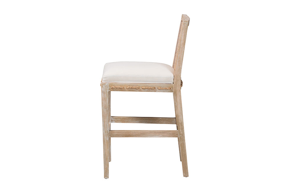 bali & pari  - Ashford Counter Stool - MD-39961-Ashford-White Wash-Wood-Cushion-CS view 3