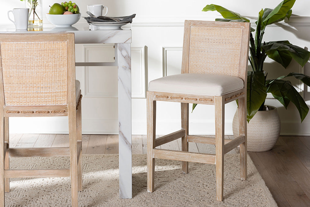 bali & pari  - Ashford Counter Stool - MD-39961-Ashford-White Wash-Wood-Cushion-CS view 5