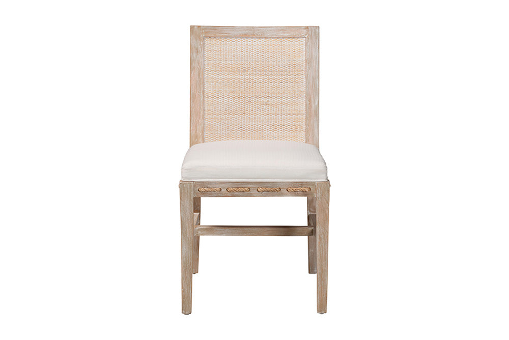 bali & pari  - Ashford Dining Chair - MD-39960-Ashford-White Wash-Wood-Cushion-DC view 2