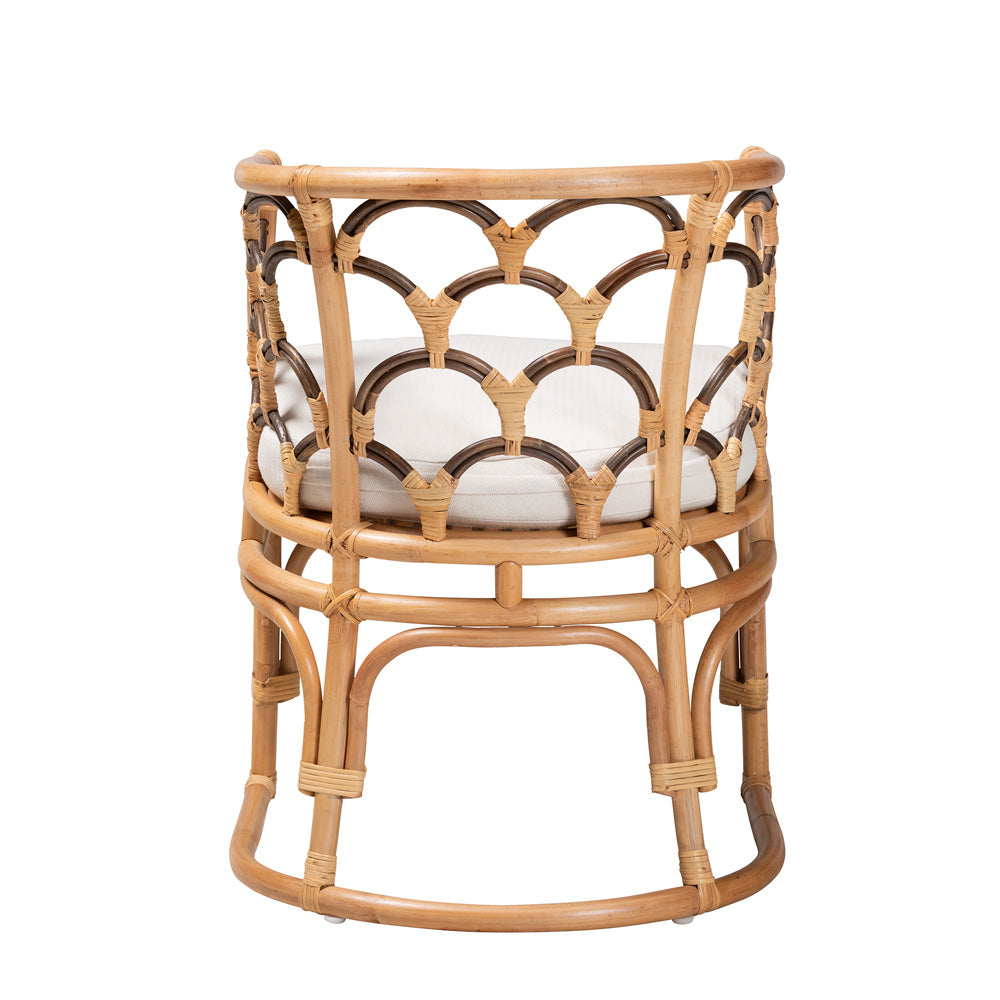 bali & pari - Aster Chair in White/Natural Brown - Aster-Rattan-Armchair view 4