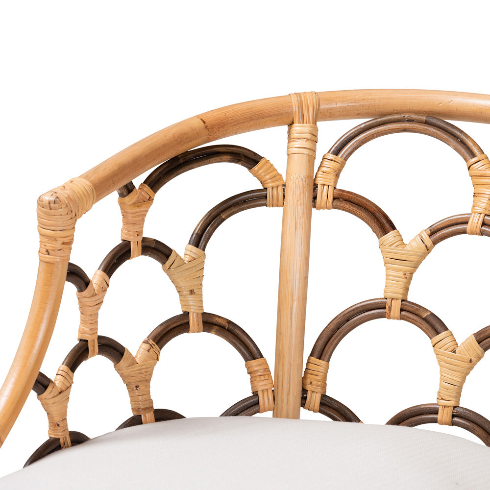bali & pari - Aster Chair in White/Natural Brown - Aster-Rattan-Armchair view 5