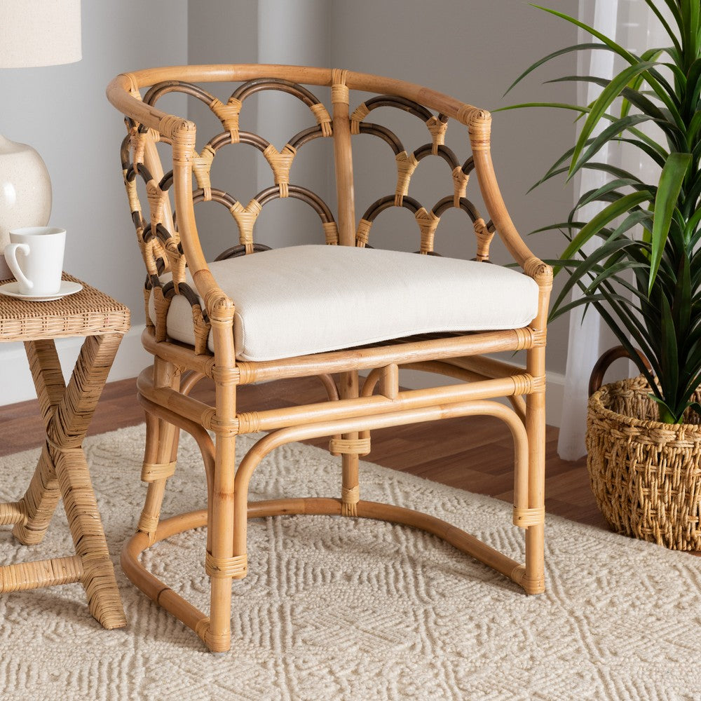 bali & pari - Aster Chair in White/Natural Brown - Aster-Rattan-Armchair view 8