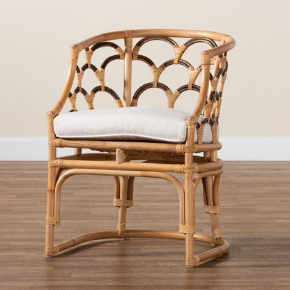 bali & pari - Aster Chair in White/Natural Brown - Aster-Rattan-Armchair view 9