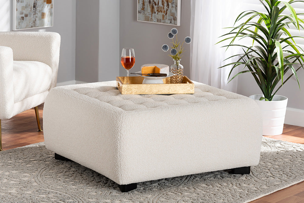 bali & pari - Athena Ottoman - 2211-Beige-Ottoman view 5