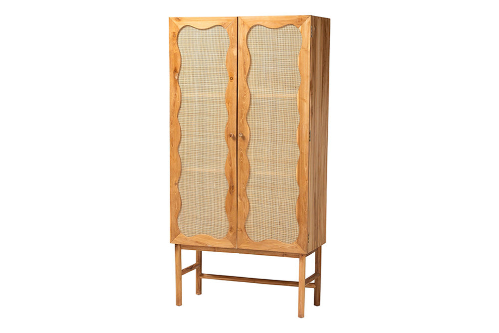 bali & pari - Augusto Storage Cabinet - Augusto-Wood/Webbing-Cabinet-KD-Box view 1