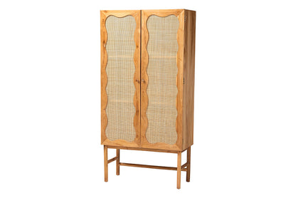 bali & pari - Augusto Storage Cabinet - Augusto-Wood/Webbing-Cabinet-KD-Box view 1