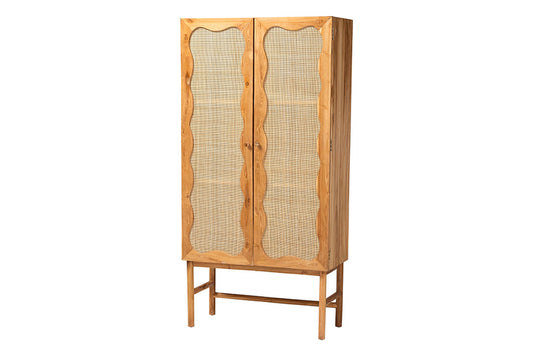 bali & pari - Augusto Storage Cabinet - Augusto-Wood/Webbing-Cabinet-KD-Box view 1