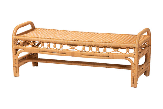 bali & pari - Ayala Bench - Ayala-Light Honey Rattan-Bench view 1