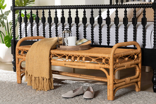 bali & pari - Ayala Bench - Ayala-Light Honey Rattan-Bench view 2