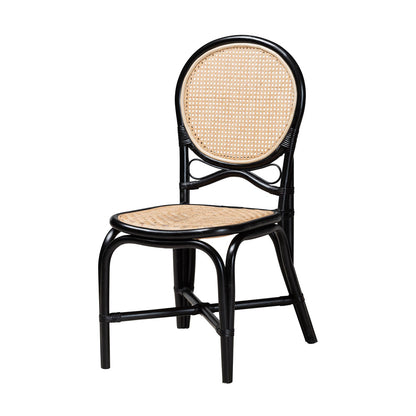 bali & pari - Ayana Dining Chair in Natural Brown/Black - Ayana-Rattan-DC view 1