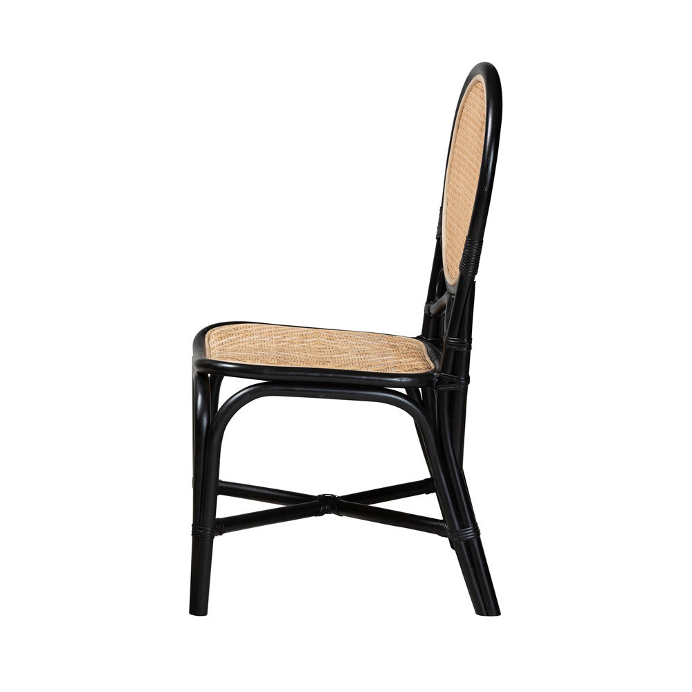 bali & pari - Ayana Dining Chair in Natural Brown/Black - Ayana-Rattan-DC view 3