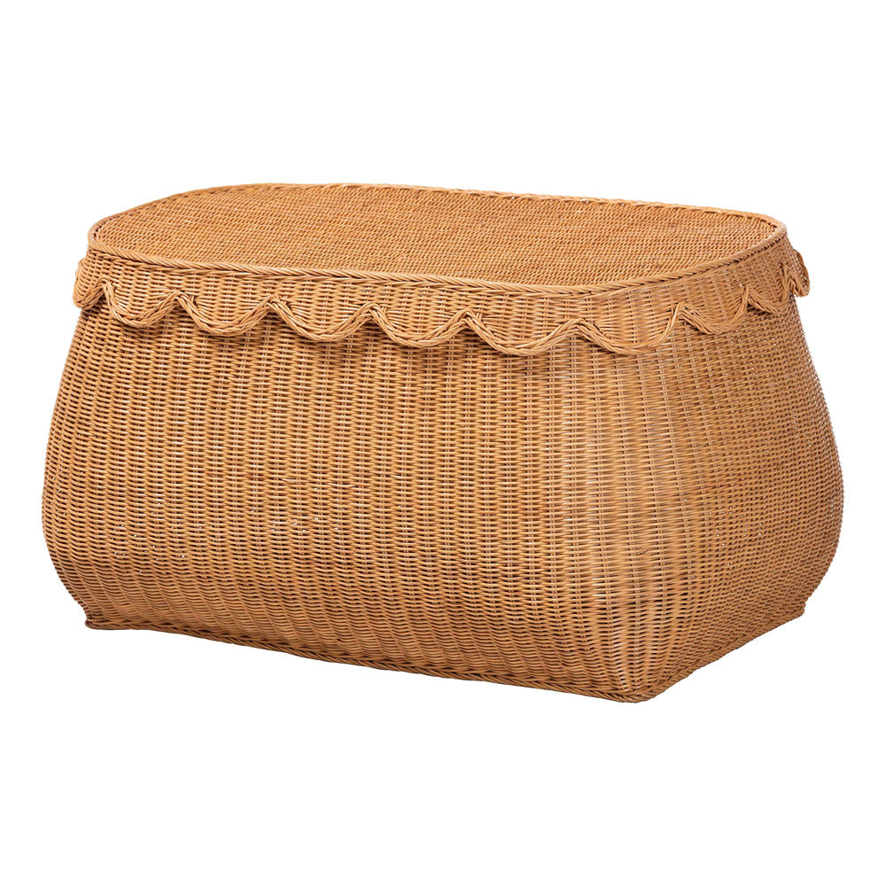 bali & pari - Ayleen Basket in Light Honey - Ayleen-Lg-Light Honey Rattan-Basket view 1