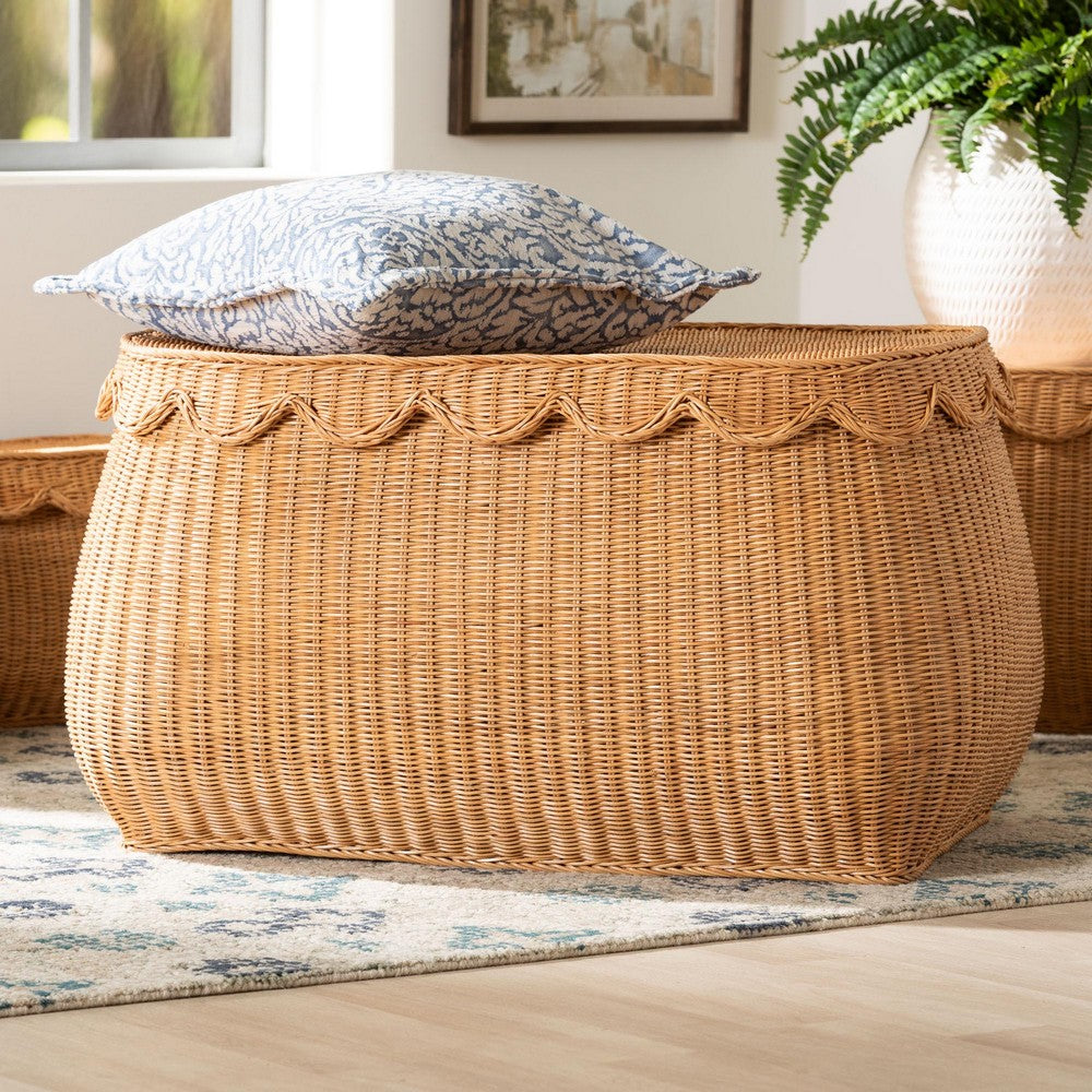 bali & pari - Ayleen Basket in Light Honey - Ayleen-Lg-Light Honey Rattan-Basket view 7