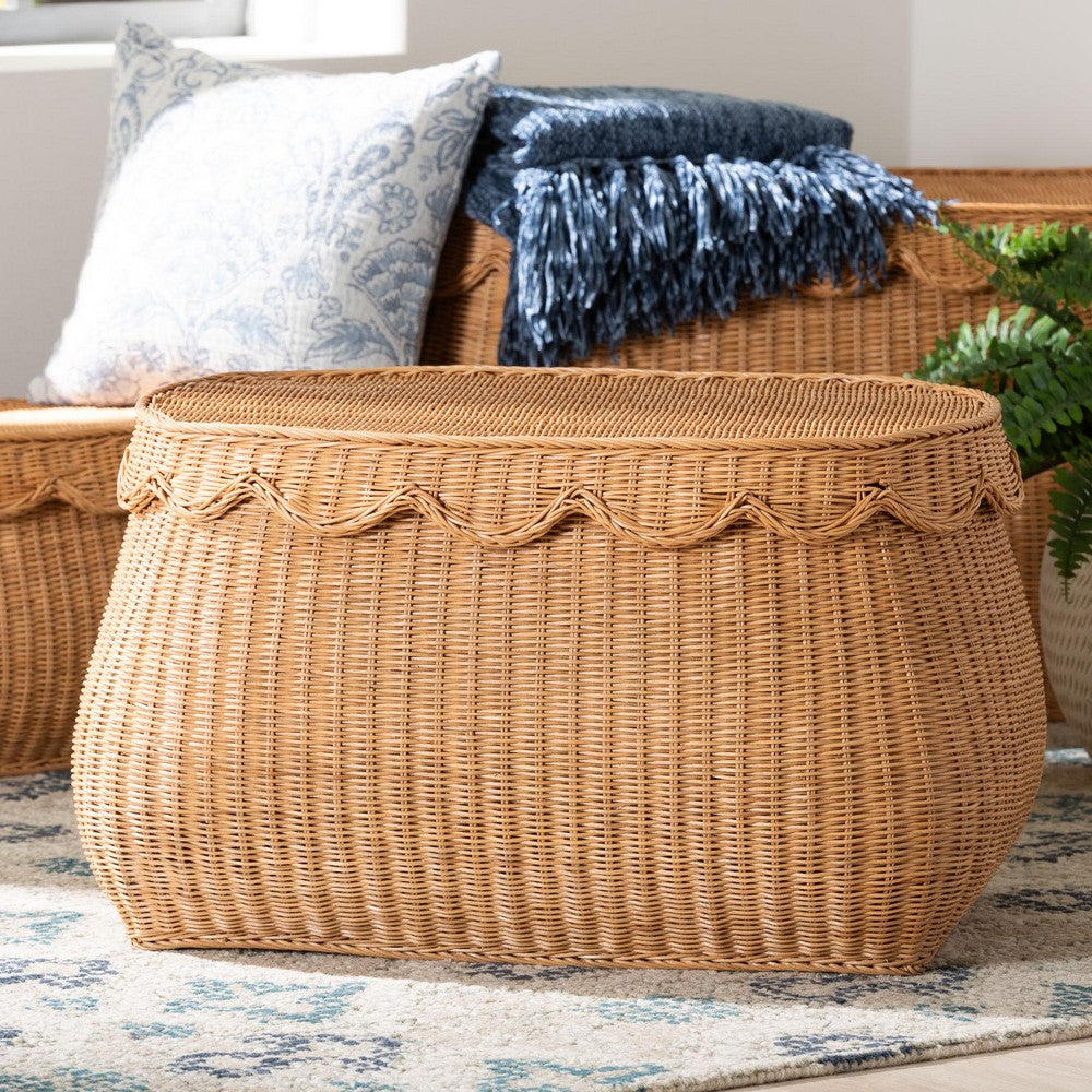 bali & pari - Ayleen Basket in Light Honey - Ayleen-Md-Light Honey Rattan-Basket view 7
