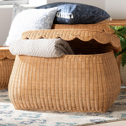 bali & pari - Ayleen Basket in Light Honey - Ayleen-Md-Light Honey Rattan-Basket view 8
