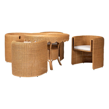 bali & pari - Ayumi Dining Set in Light Honey - Ayumi-Light Honey-5PC Dining Set view 1