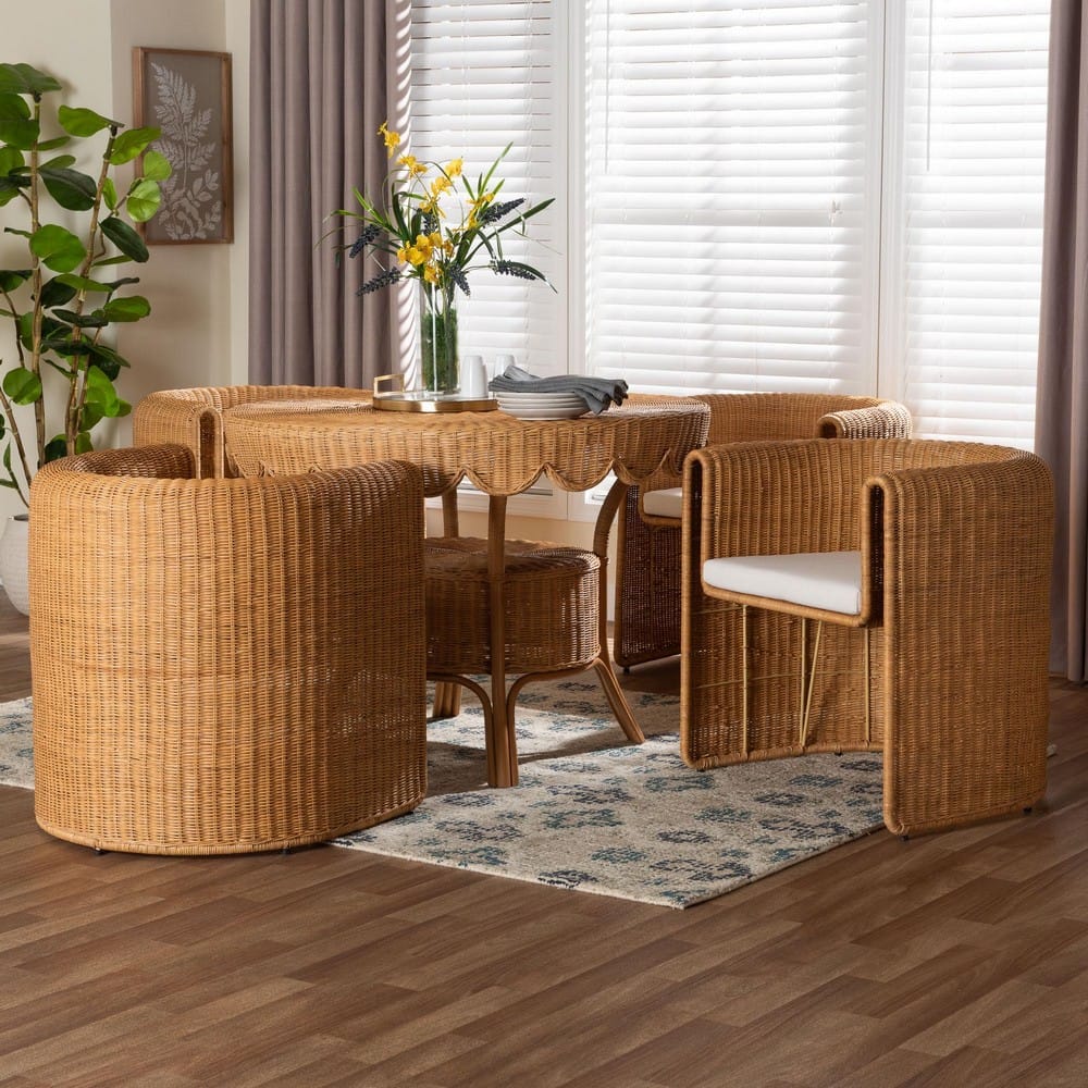 bali & pari - Ayumi Dining Set in Light Honey - Ayumi-Light Honey-5PC Dining Set view 8