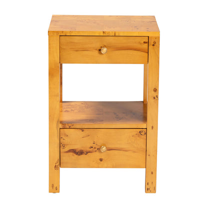 bali & pari - Azmi Nightstand in Light Mappa Burl - SVN-1151-Natural Burl Op1-Azmi-NS view 3