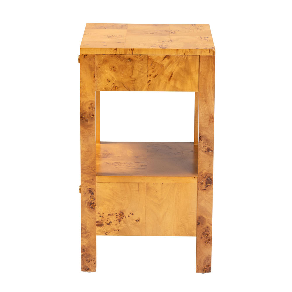 bali & pari - Azmi Nightstand in Light Mappa Burl - SVN-1151-Natural Burl Op1-Azmi-NS view 4
