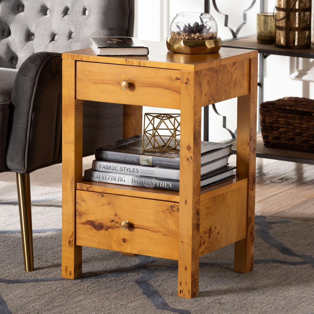 bali & pari - Azmi Nightstand in Light Mappa Burl - SVN-1151-Natural Burl Op1-Azmi-NS view 8