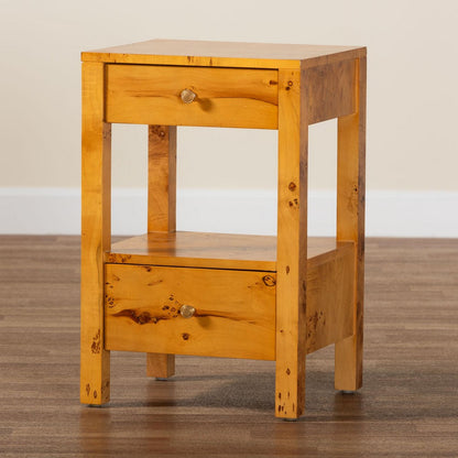 bali & pari - Azmi Nightstand in Light Mappa Burl - SVN-1151-Natural Burl Op1-Azmi-NS view 9