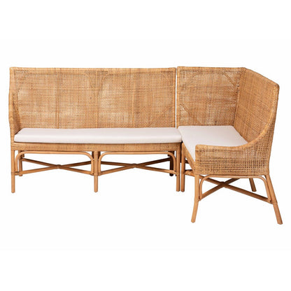 bali & pari - Baako Set of 2 Corner Benches in Light Honey - Baako-Light Honey Rattan-2PC Bench Set view 4