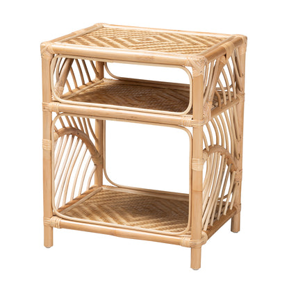 bali & pari - Baara Nightstand in Natural Brown - WS012-Rattan-NS view 1
