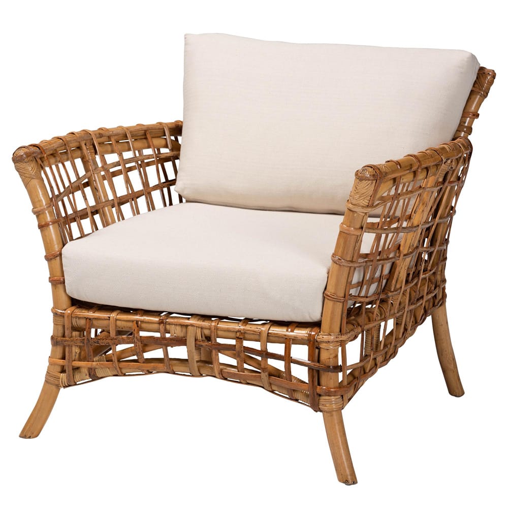 bali & pari - Babette Chair in White/Natural Brown - DCWH 10015-Mina/White Cushions-CC view 1