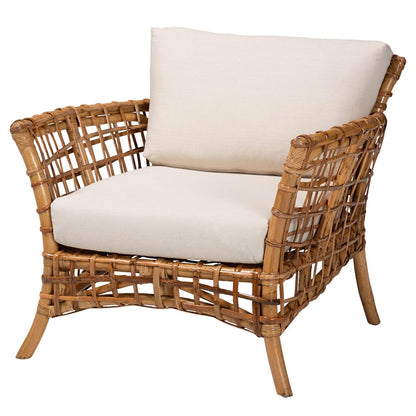 bali & pari - Babette Chair in White/Natural Brown - DCWH 10015-Mina/White Cushions-CC view 1