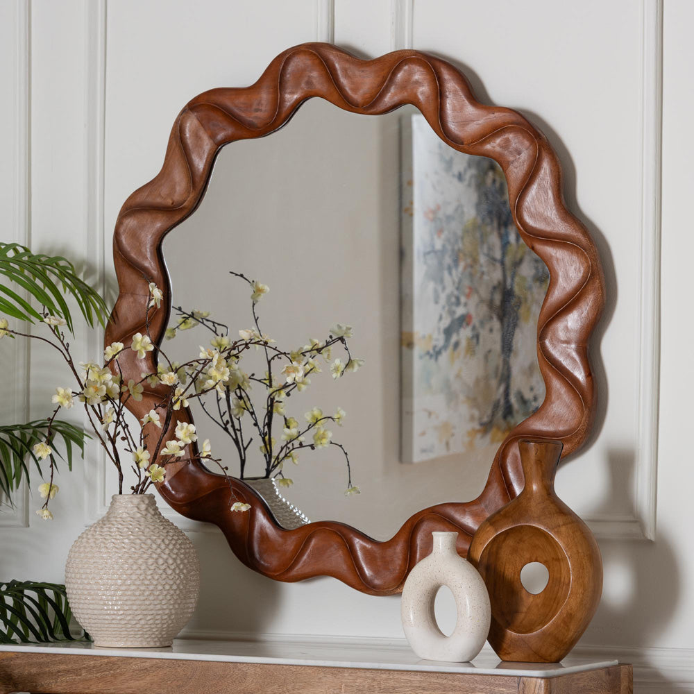bali & pari - Bahati Mirror in Mahogany Brown - Bahati-Light Brown Wooden-Mirror-Boxed view 3