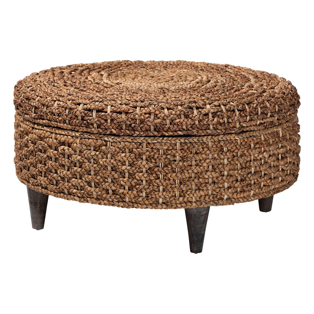 bali & pari - Bailey Storage Ottoman in Natural Brown/Espresso Brown - Bailey-Natural Brown/Black-Ottoman view 1