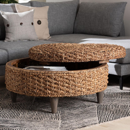 bali & pari - Bailey Storage Ottoman in Natural Brown/Espresso Brown - Bailey-Natural Brown/Black-Ottoman view 9