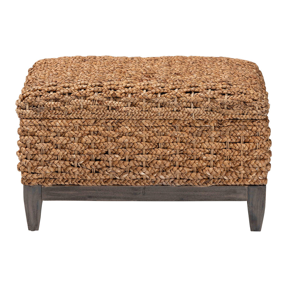 bali & pari - Bailey Storage Ottoman in Natural Brown/Espresso Brown - Kaya-Natural Brown/Black-Ottoman view 3