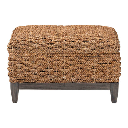 bali & pari - Bailey Storage Ottoman in Natural Brown/Espresso Brown - Kaya-Natural Brown/Black-Ottoman view 3