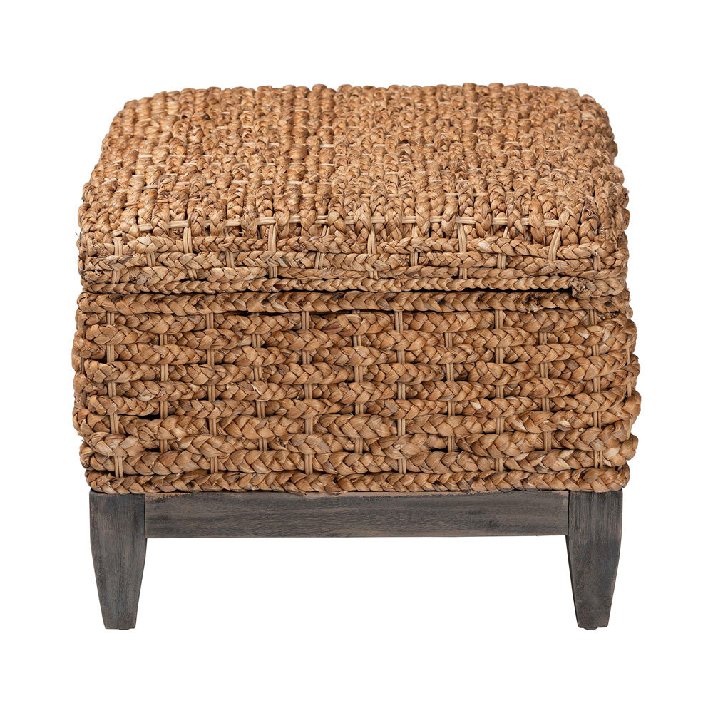 bali & pari - Bailey Storage Ottoman in Natural Brown/Espresso Brown - Kaya-Natural Brown/Black-Ottoman view 4