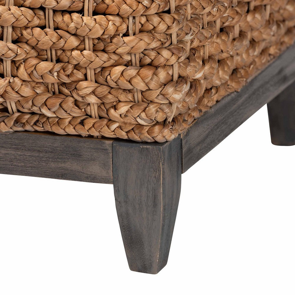 bali & pari - Bailey Storage Ottoman in Natural Brown/Espresso Brown - Kaya-Natural Brown/Black-Ottoman view 6