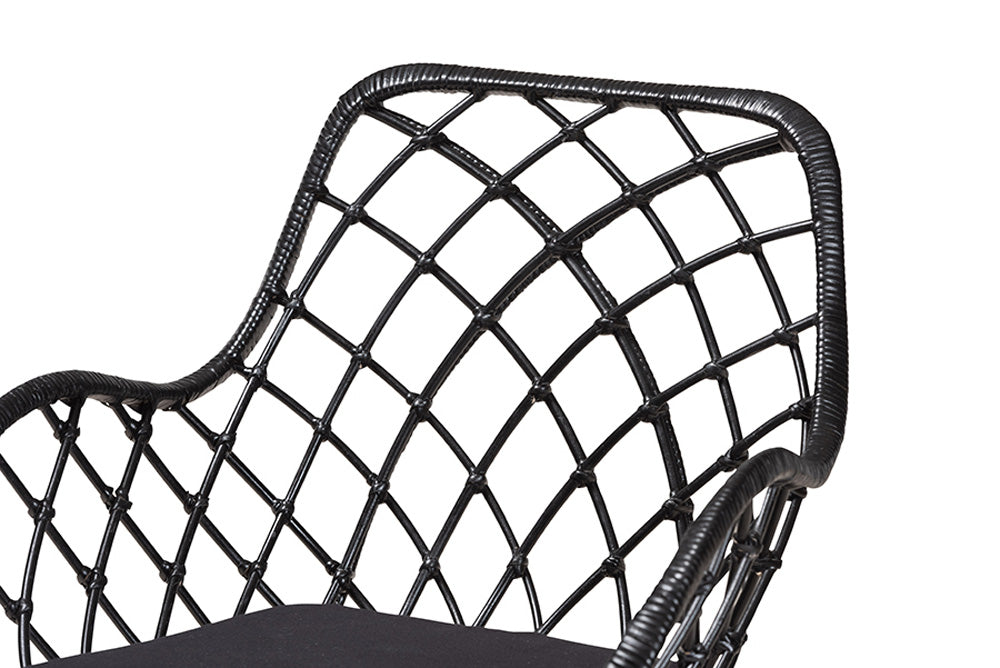 bali & pari - Ballerina Dining Chair Set of 2 - Balerina1-Black Rattan-DC view 4