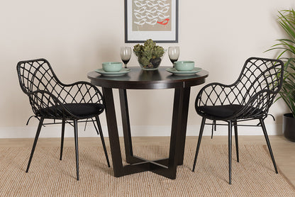bali & pari - Ballerina Dining Chair Set of 2 - Balerina1-Black Rattan-DC view 5