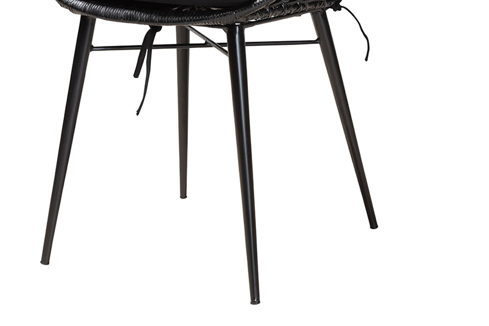 bali & pari - Ballerina Dining Chair Set of 2 - Balerina1-Black Rattan-DC view 6