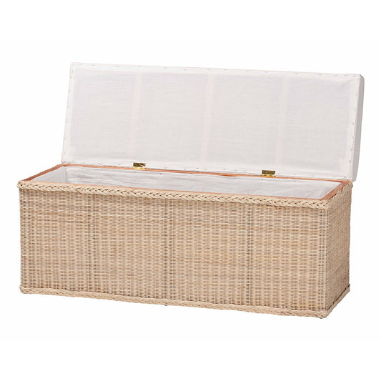 bali & pari - Barid Storage Bench in Natural - WS131-Natural Rattan-Cushioned Storage Bench view 2